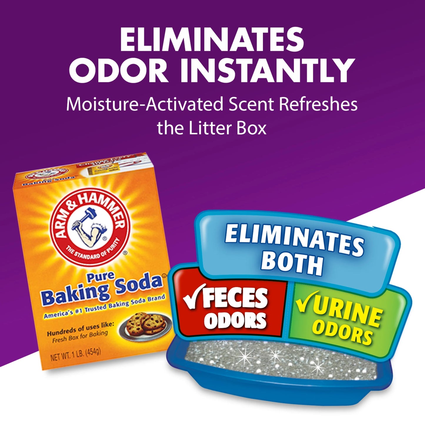 (2 Pack) Double Duty Cat Litter Deodorizer and Pet Odor Eliminator, 33 Oz Box