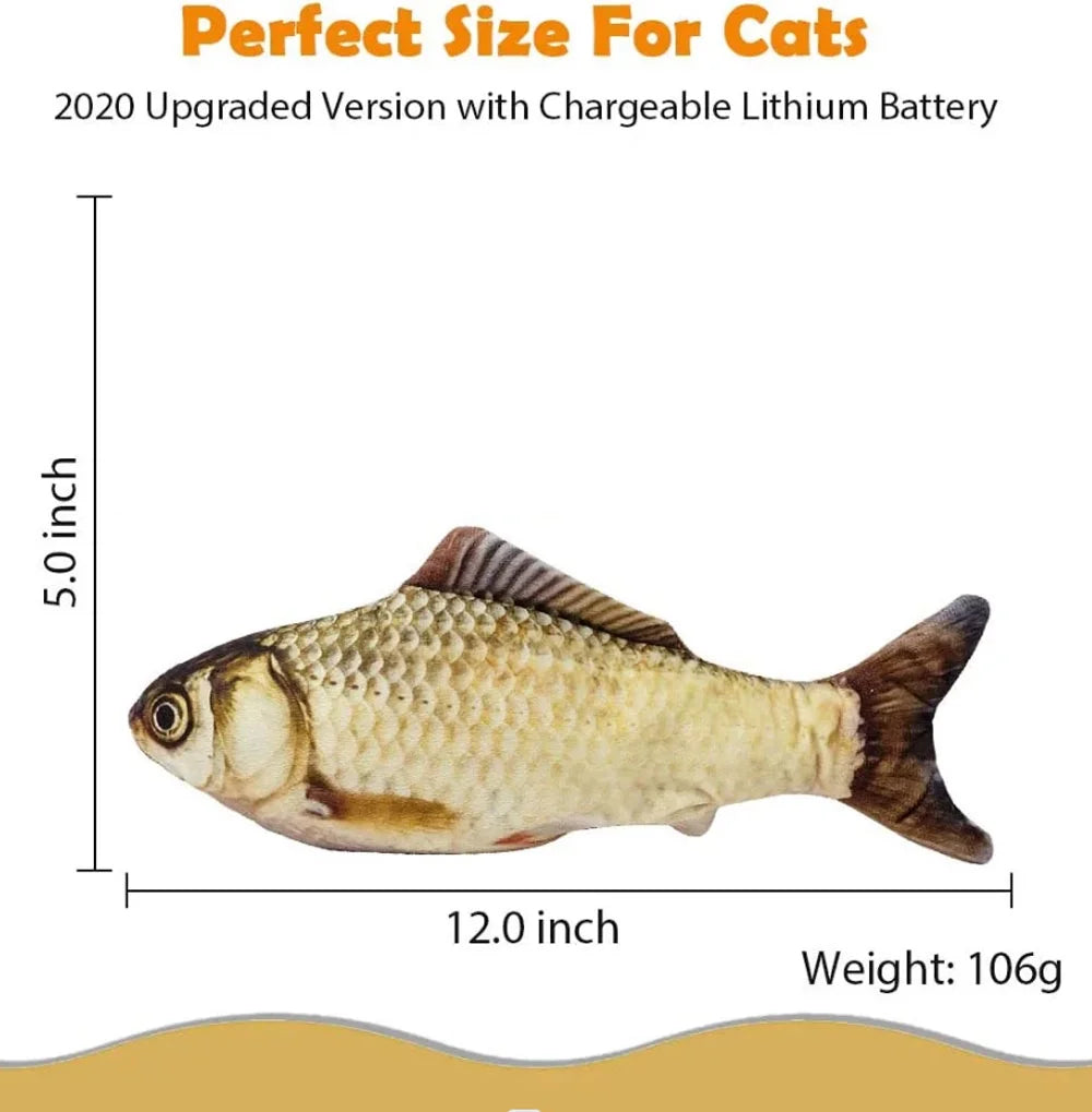 Electric Moving Fish Cats Toy, Realistic Flopping, Interactive