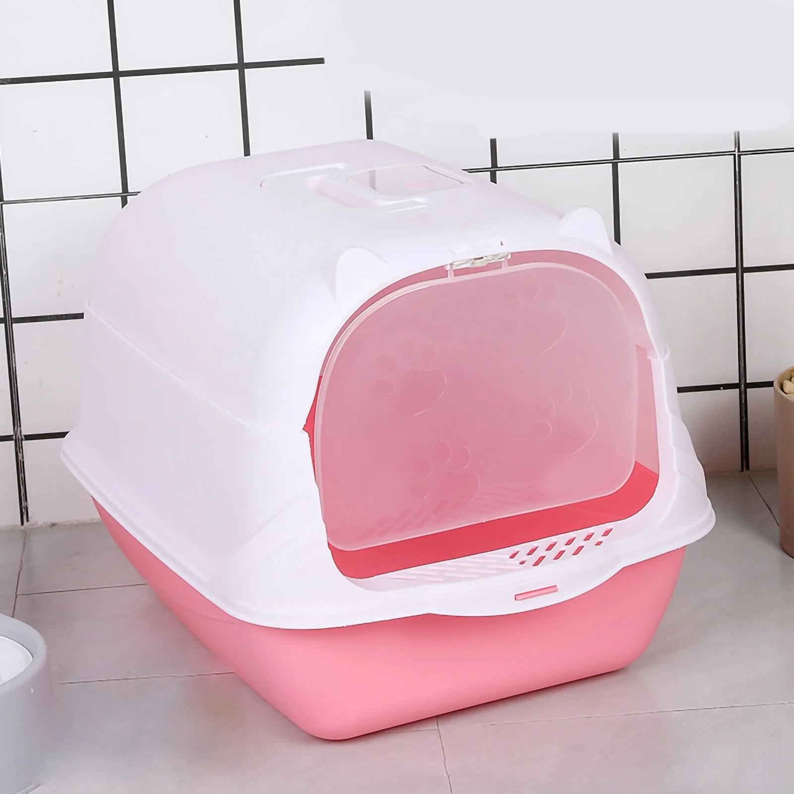 Cat Litter Box Litter Box with Lid Fully Enclosed Large Cat Litter Box with Door Isolate Smelly Cat Toilet Cat Pet Supplies