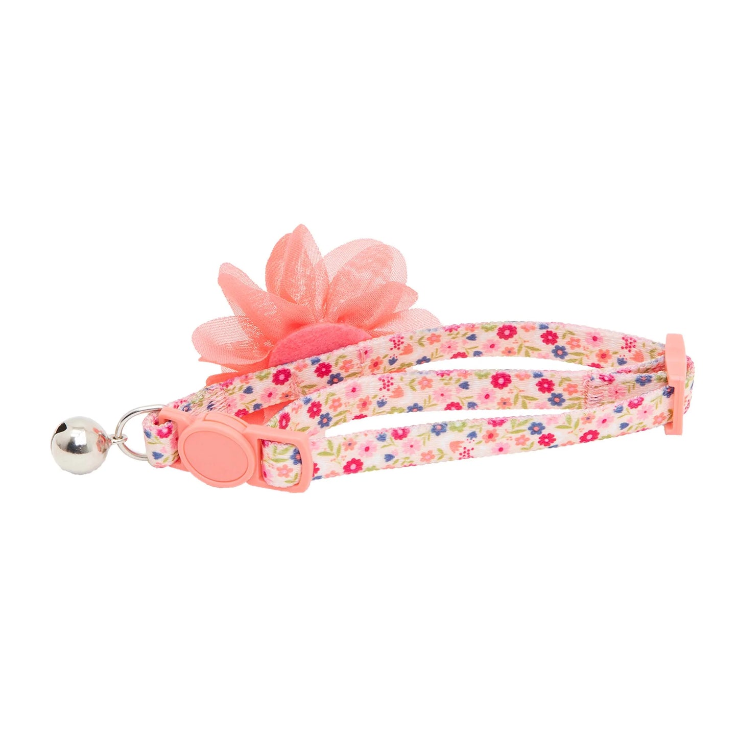 2-Pack Cat Collar 3D Multi Color Flower and Multi Heart, One Size